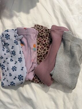 Zara Kids Leggings Pack - Blue Floral, Pink, Mauve, Gray